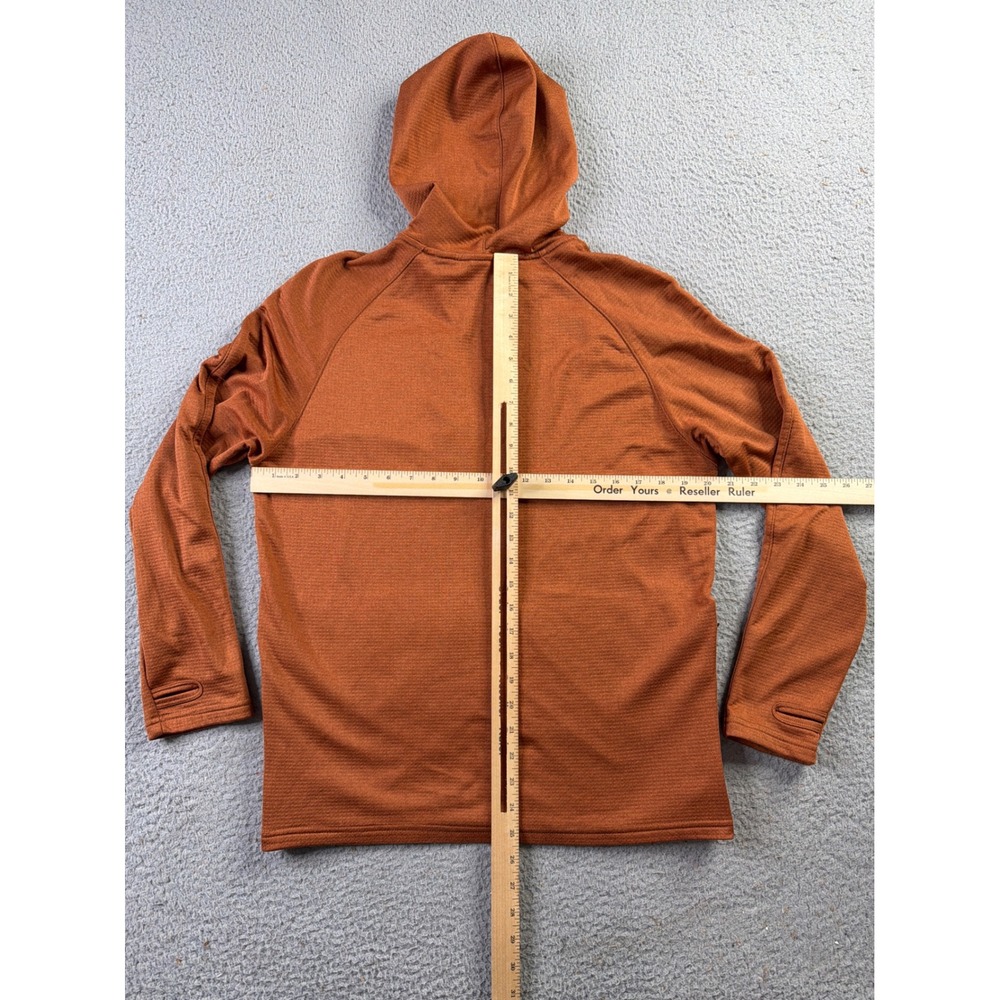 Coalatree The Baseline Midlayer Hoodie Orange Full Zip Waffle Knit Fleece Mens S - Picture 7 of 10